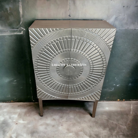 German Silver Fusion Bar Cabinet