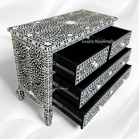 Grace Bone Inlay 4 Drawer Dresser Black 2