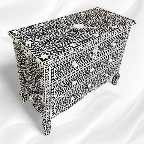 Grace Bone Inlay 4 Drawer Dresser Black 1