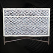 Grey Colored Bone Inlay 3 Drawer Dresser 1