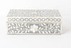 Bone Inlay Box Floral Design Grey 2