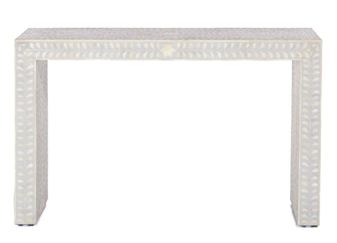 Bone Inlay Floral Console Table Grey 2