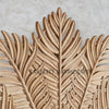 Hand-carved Craftology Palm Leaf Queen Bed Natural Brown | Wood Carved Bed Natural Frame Brown