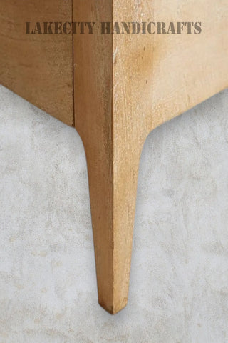 Lit queen size en feuilles de palmier sculptées à la main, marron naturel, Craftology | Cadre de lit en bois sculpté, marron naturel