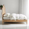 Hand-carved Craftology Palm Leaf Queen Bed Natural Brown | Wood Carved Bed Natural Frame Brown