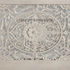 Hand-carved Low Lombok Bed Natural Grey | Wood Carved Bed Natural Frame Grey