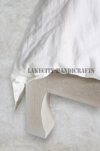 Hand-carved Low Lombok Bed Natural Grey | Wood Carved Bed Natural Frame Grey