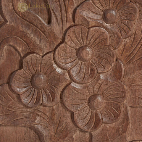 Hand-carved Wood Flowers 2 Doors Armoire | Hand-carved Wood Flowers 2 Doors Wardrobe