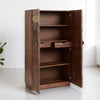 Hand-carved Wood Flowers 2 Doors Armoire | Hand-carved Wood Flowers 2 Doors Wardrobe