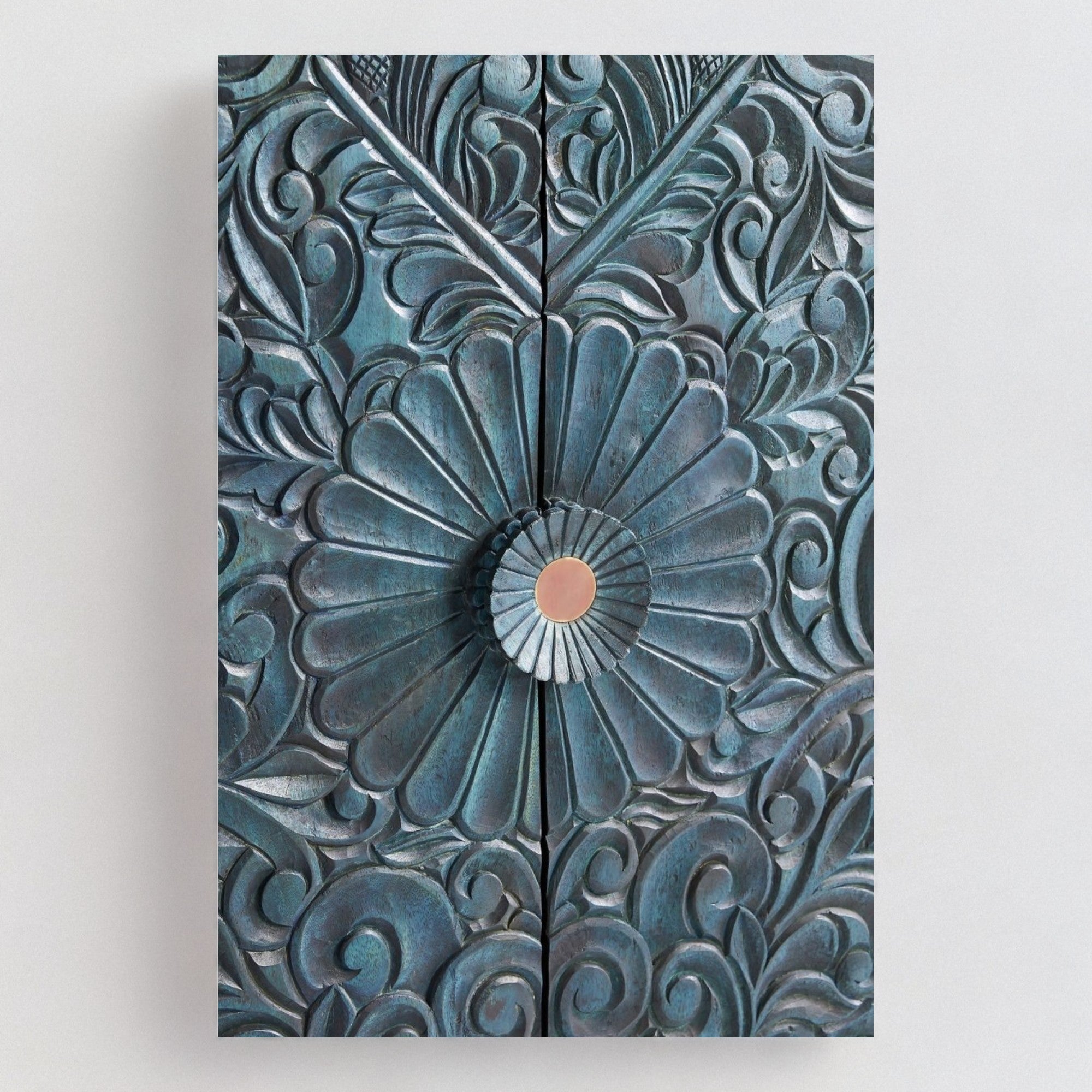 Handcarved Gulliver Armoire Indigo