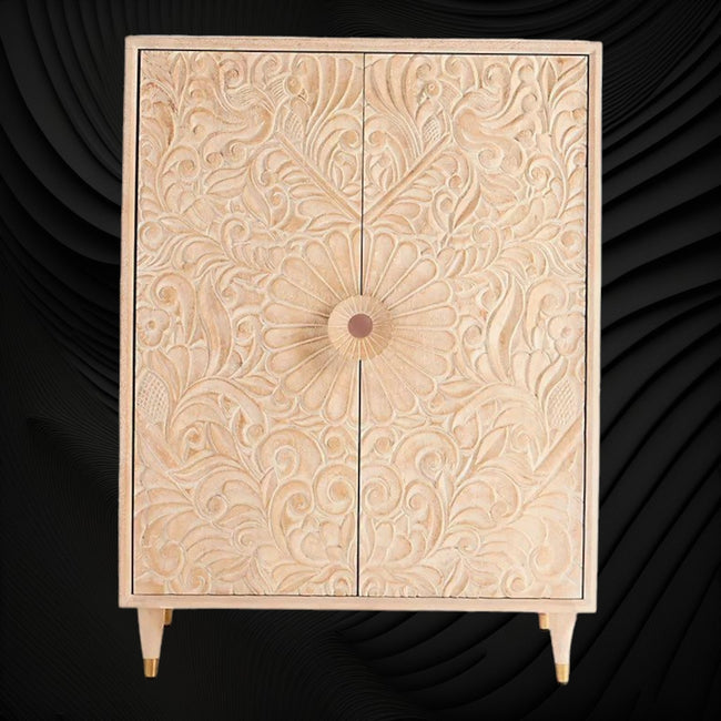 Handcarved Gulliver Armoire Natural