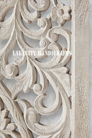 Hand-carved Lombok 2 Door Armoire Grey | Hand-carved Lombok 2 Door Wardrobe Grey