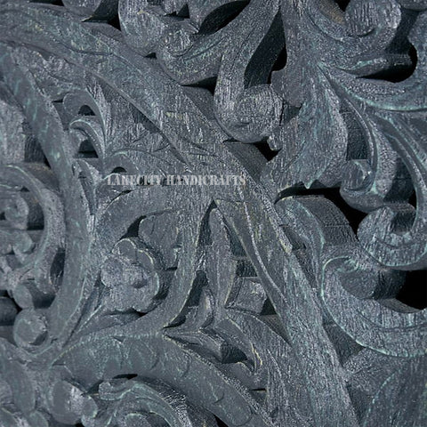 Hand-carved Lombok 2 Door Armoire Indigo Blue | Hand-carved Lombok 2 Door Wardrobe Indigo Blue