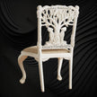 Handcarved Menagerie Woodpecker Dining Chair White Set of 2 4