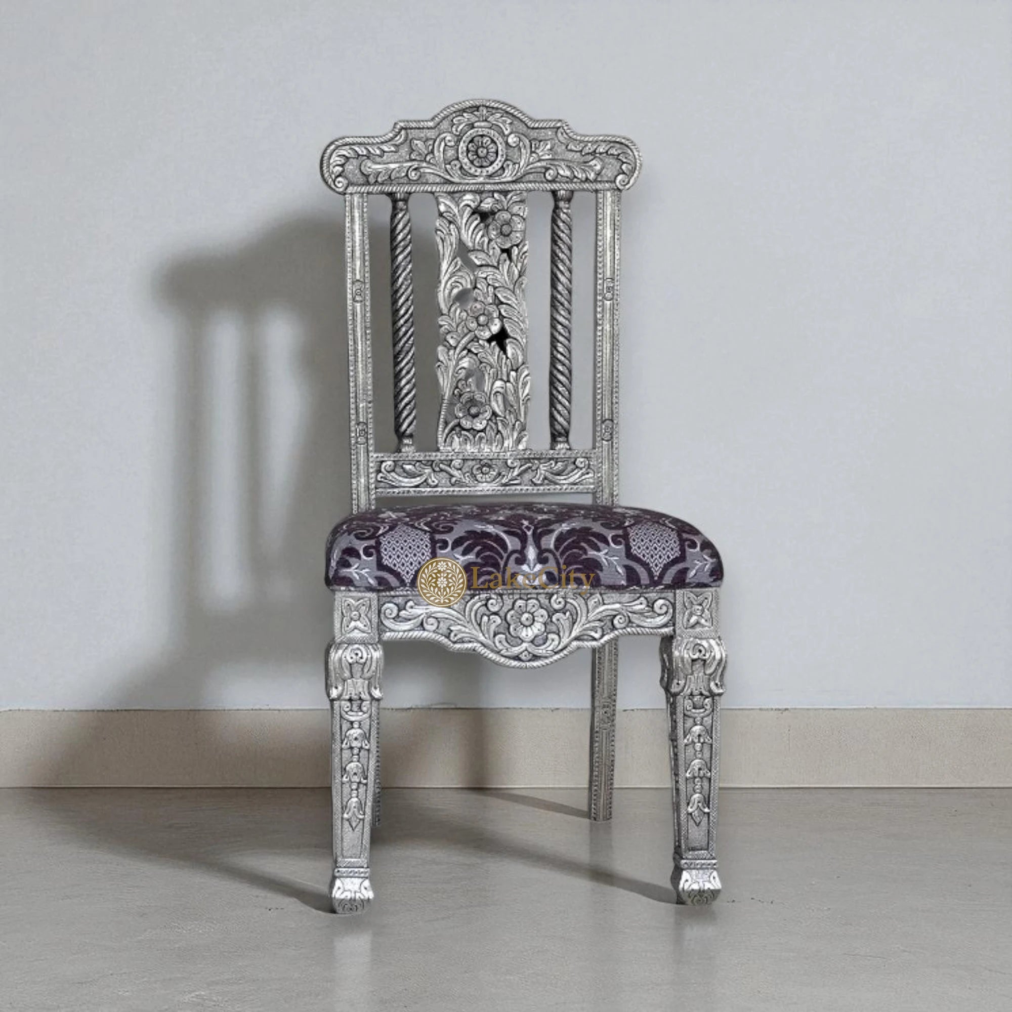Silver Springstone Chair Antique Handcrafted Royal Silver Chair - King’s Seat – Lakecity Handicrafts