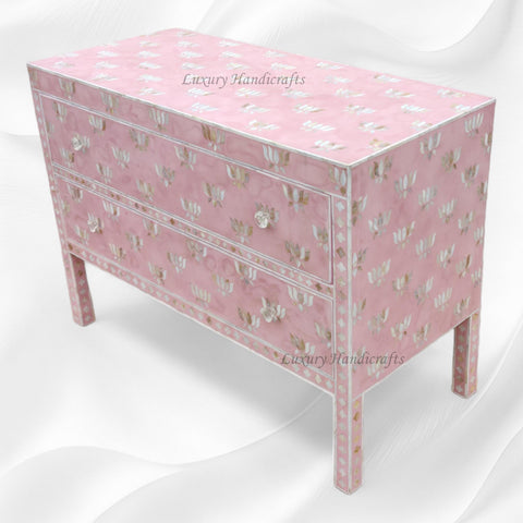 Hazel MOP Inlay 2 Drawer Sideboard Pink Patch 2