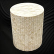 Herringbone Bone Inlay Round Side Table 1