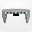 Hexagonal Stripe Bone Inlay Coffee Table Black 3