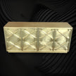 Hollywood Regency Brass Embossed 4 Door Cabinet 2