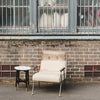Honeycomb Brass Inlay White Marble Side Table 4