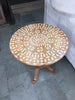 Bone Inlaid Round Dining Table Natural Brown 1