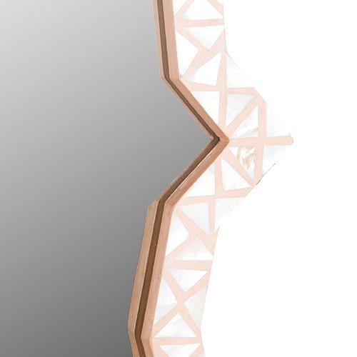 Triangle Mother Of Pearl Inlay Mirror - Nude Pink 2