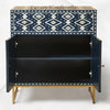 Ikat Bone Inlay Entryway Cabinet Blue 3