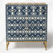 Ikat Bone Inlay Entryway Cabinet Blue 1