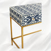 Ikat Bone Inlay Vanity Table Blue 3