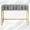 Ikat Bone Inlay Vanity Table Blue 1