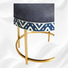 Ikat Bone Inlay Round Stool Blue 3