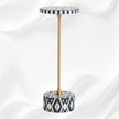 Ikat Bone Inlay End Table Navy Blue 3