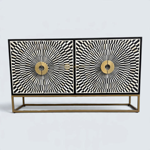 Illusion Bone Inlay Sideboard Black