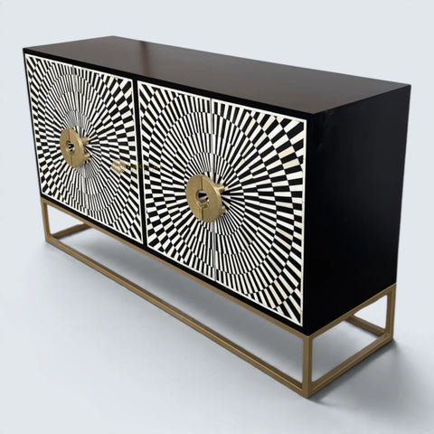Illusion Bone Inlay Sideboard Black