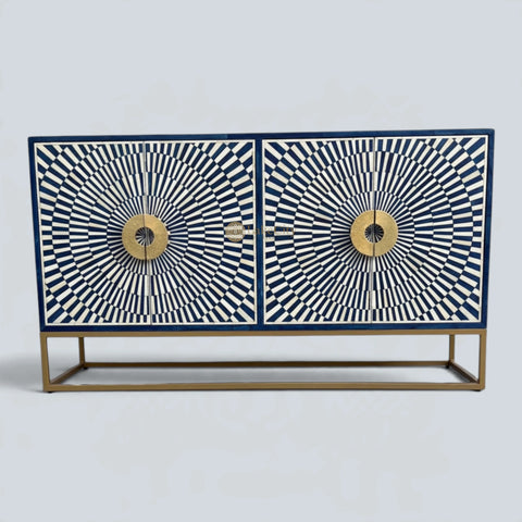 Illusion Bone Inlay Sideboard Indigo Blue