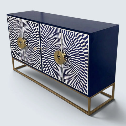 Illusion Bone Inlay Sideboard Indigo Blue