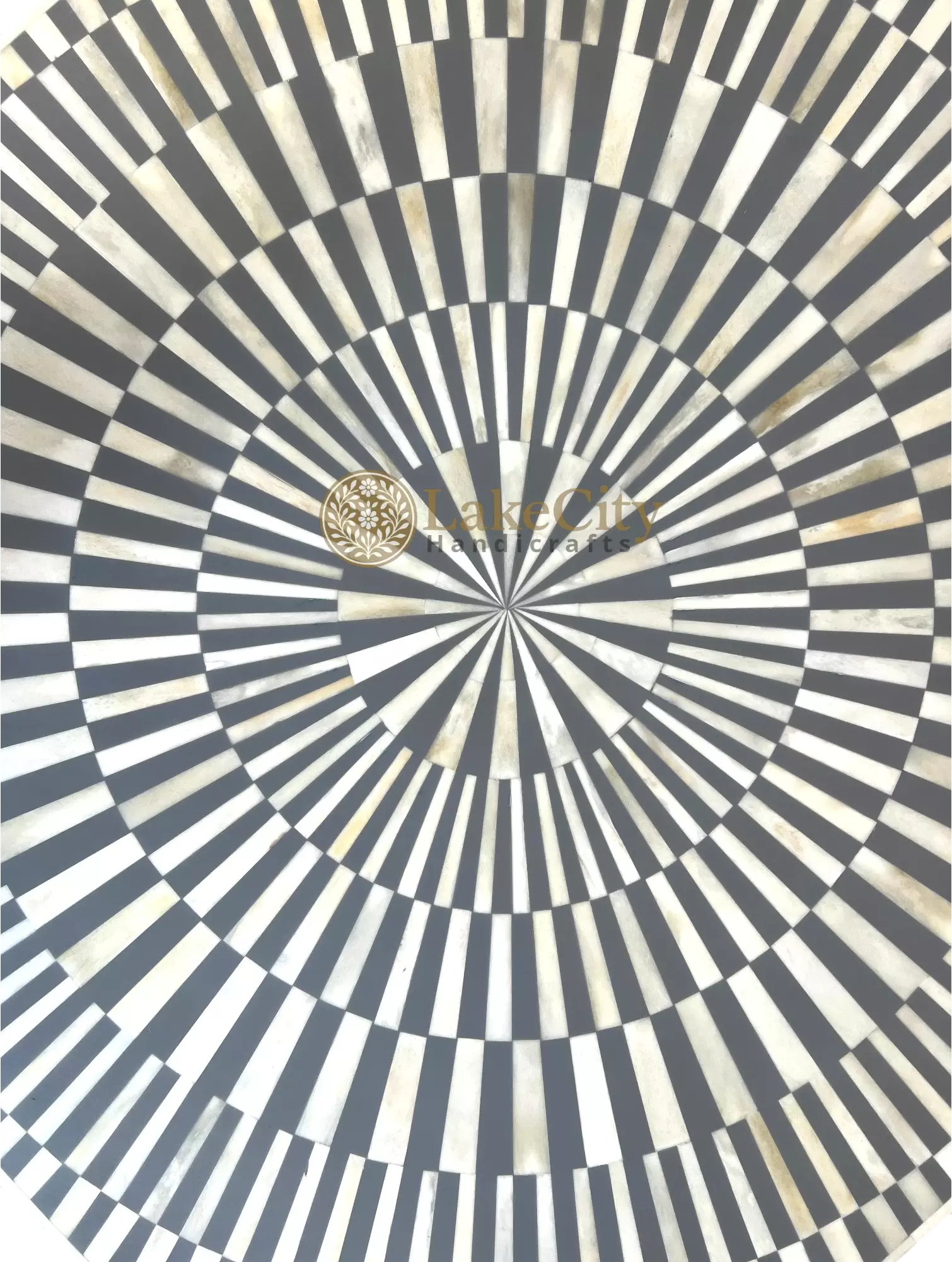 Illusion Octagonal Bone Inlay Coffee Table Grey