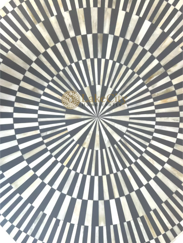 Illusion Octagonal Bone Inlay Coffee Table Grey