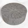 Illusion Round Bone Inlay Coffee Table Black 2