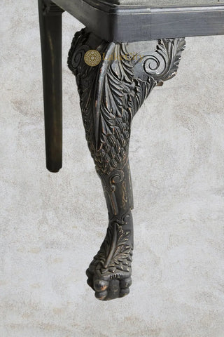 Handcarved Menagerie Owl Dining Chair Black Set of 2