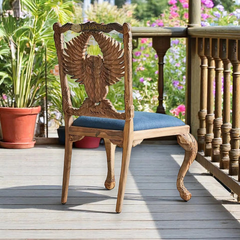 Handcarved Menagerie Owl Dining Chair Brown Set of 2