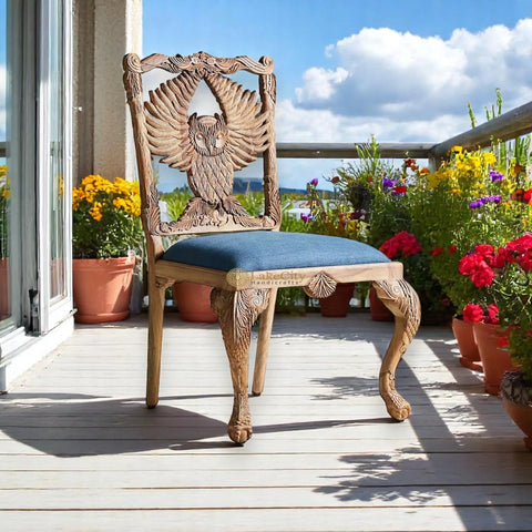 Handcarved Menagerie Owl Dining Chair Brown Set of 2