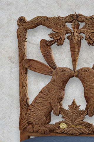 Handcarved Menagerie Rabbit Dining Chair Brown Set of 2