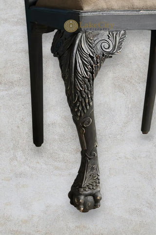 Handcarved Menagerie Woodpecker Dining Chair Black Set of 2