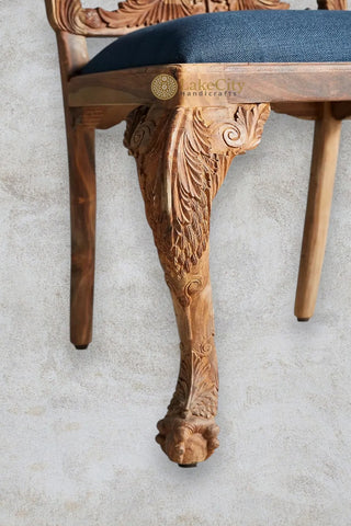 Handcarved Menagerie Woodpecker Dining Chair Brown Set of 2