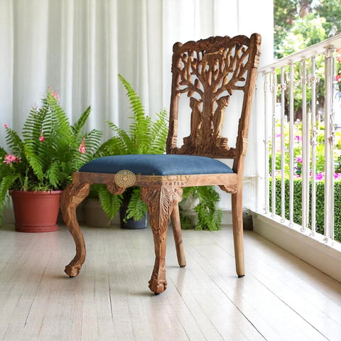 Handcarved Menagerie Woodpecker Dining Chair Brown Set of 2