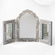 Isabelle MOP Inlay Floral Triple Mirror Grey 1