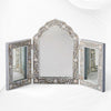 Isabelle MOP Inlay Floral Triple Mirror Grey 1