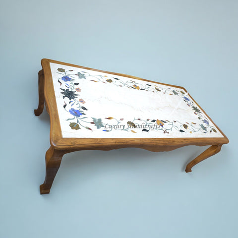 Italian Marble Dining Table Gemstone Inlay