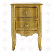 Jaden Antique Brass Embossed 2 Drawer Bedside 4